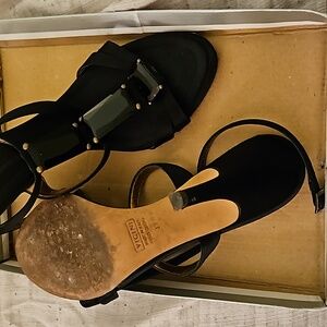 Giuseppe Zanotti 39 black satin sandals